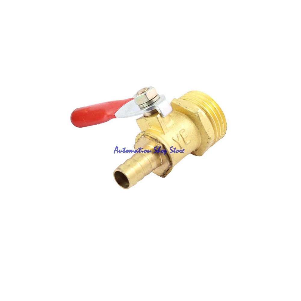 1/2&quot PT Male Thread to 8mm Hose Barb Red Lever Handle Brass Ball Valve | Обустройство дома
