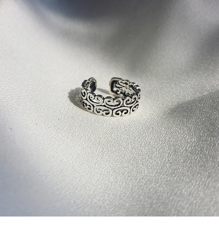 Bijoux, винтажные, 925 пробы, серебряные, полые кольца для девушек, дам, регулируемый размер, массивные кольца, свадебные, вечерние ювелирные изделия, Anillos