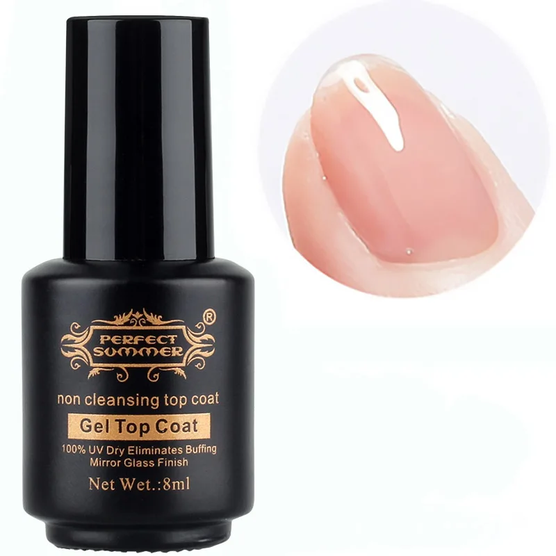 Non Cleansing Finish Top Coat Soak Off Top Coat Gel Nail Polish UV/LED ...