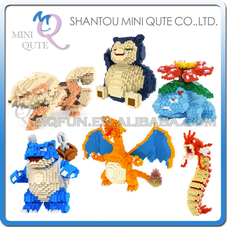 

Mini Qute Kawaii CKL Anime cartoon Venusaur Blastoise Charizard plastic building blocks bricks cartoon model educational toy