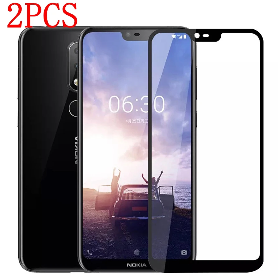 Закаленное стекло с полным покрытием для Nokia X6 2018 2 шт. защитная пленка экрана 6 1 Plus