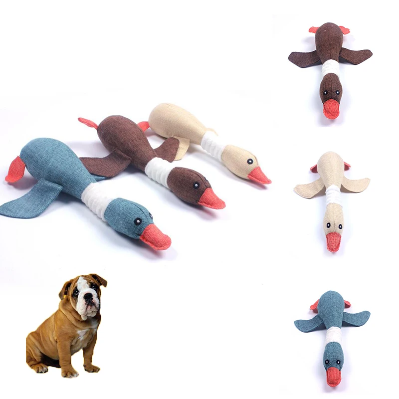ANSINPARK милые и забавные игрушки для собак с гусиным голосом, игрушка для домашних животных, молярная игрушка для собак, устойчивая к укусам, льняная плюшевая игрушка для гуся