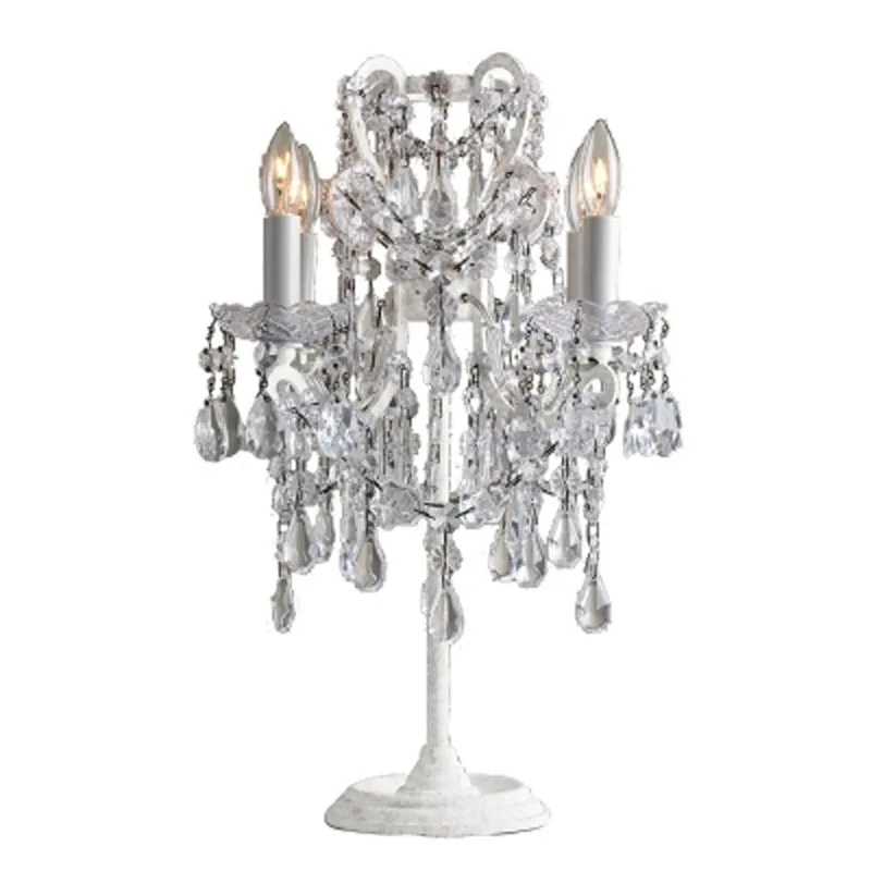Французский винтажный кованый светодиодный светильник с кристаллами, настольная лампа для спальни, прикроватная лампа принцессы, замок, усадьба, детская настольная лампа