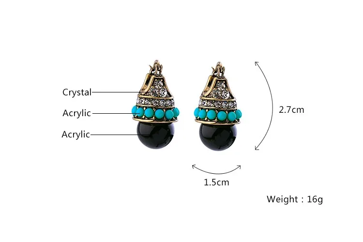 Женские винтажные серьги Comiya Aliexpress Brincos Винтажные из цинкового сплава с мозаикой
