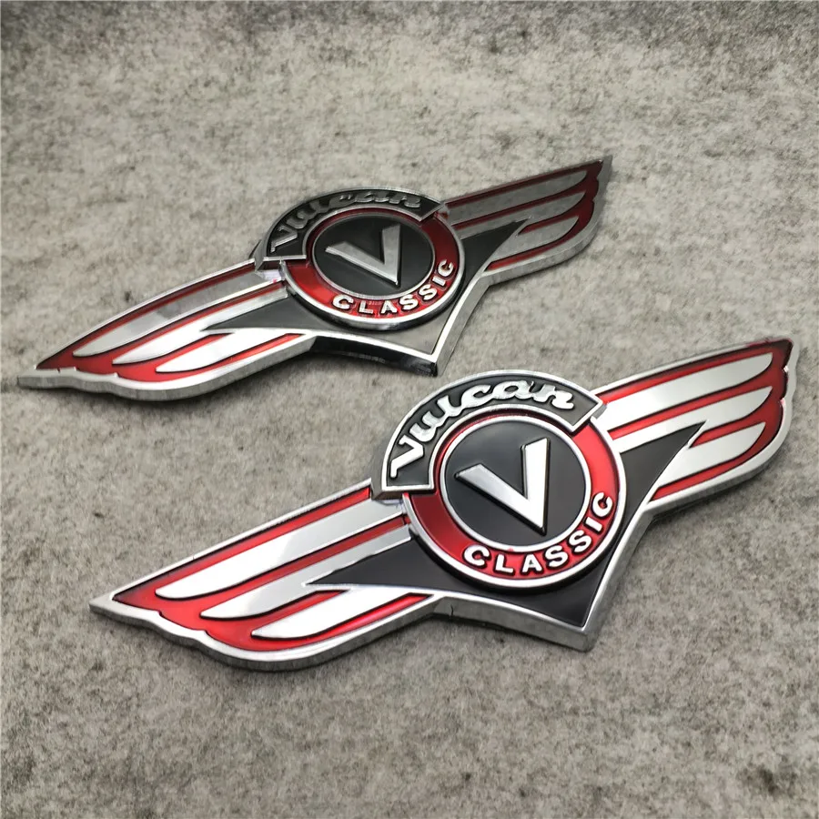 

Yecnecty 2X Motorcycle Sticker ABS Motorbike Fuel Gas Tank Decals Badge Emblem For Kawasaki VN Vulcan Classic VN400 500 800 1500