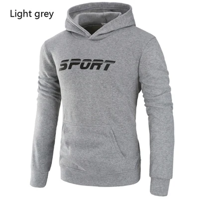 Мужские спортивные куртки, толстовки с капюшоном и буквенным принтом, пуловеры, топы, однотонные мужские спортивные куртки для бега, верхняя одежда, пальто 3XL - Цвет: light gray
