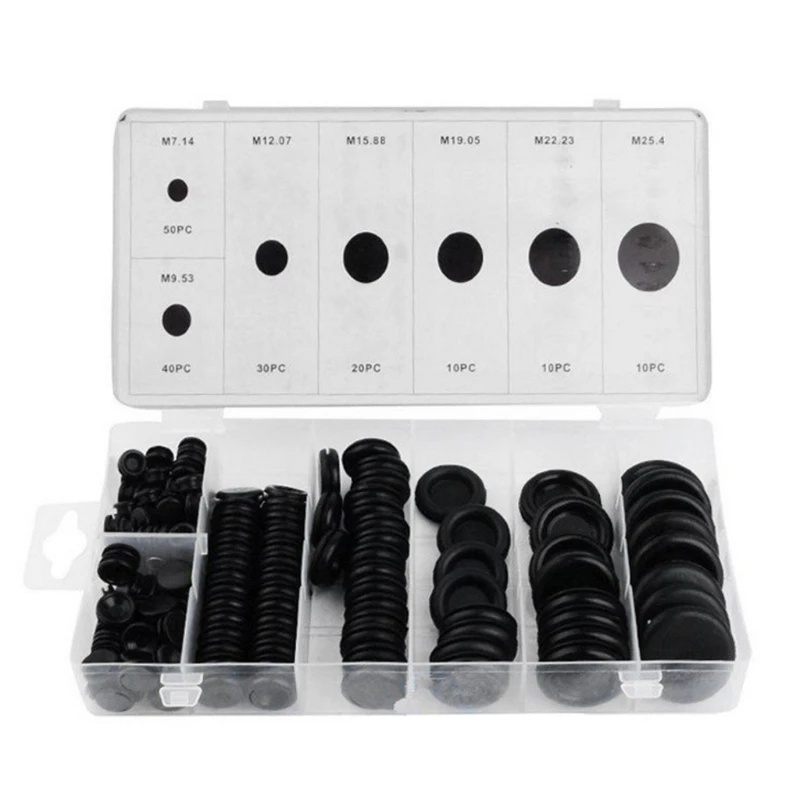 

170 Rubber Grommet Assortment Firewall Hole Plug Set Electrical Wire Gasket Kit