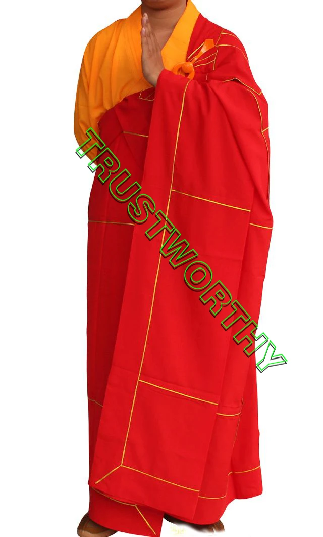 Унисекс настоятель буддийского монастыря монашеское платье ряса Буддизм лежал костюмы для медитации одежда для восточных единоборств монахи Шаолинь Униформа красная