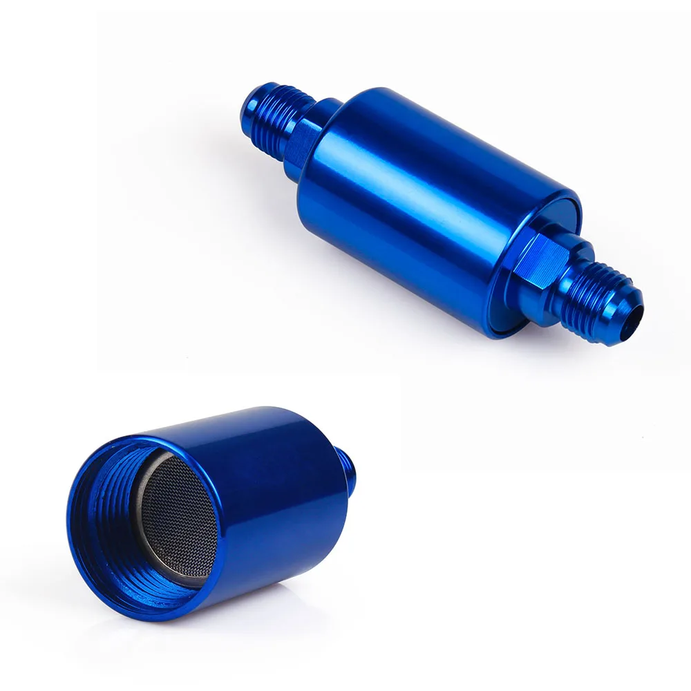 Universal car flow performance mini oil fuel filter AN6 male inlet outlet RS-OFI002