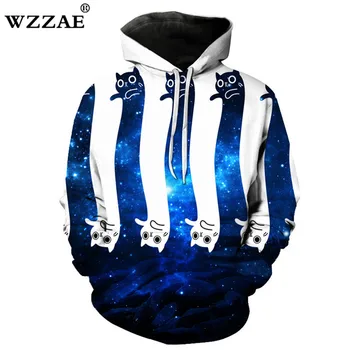 

Fashion Men Women Hoodie Sweatshirts Funny Cat Print 3D Hoodies Spring Novelty Skateboard Hoodie Male Pullover Casual Streetwear