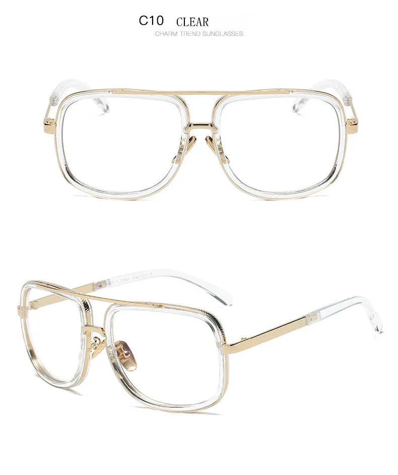 Классические брендовые дизайнерские зеркальные солнцезащитные очки с плоским верхом, квадратные золотые мужские и женские солнцезащитные очки суперзвезды, большие размеры, мужские и женские солнцезащитные очки