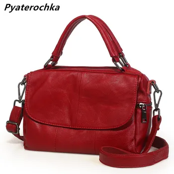 

Pyaterochka Brand Bag Women Genuine Leather Boston Shoulder Bag Fashion Ladies Hand Bag Cheap Plaid Handbags Large Capacity Tote