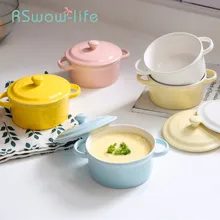 Креативные тарты для яиц диаметром 10 см, милые чаши, керамическая миска, Детские миски для супа с крышкой, миска для детского питания, кухонные принадлежности