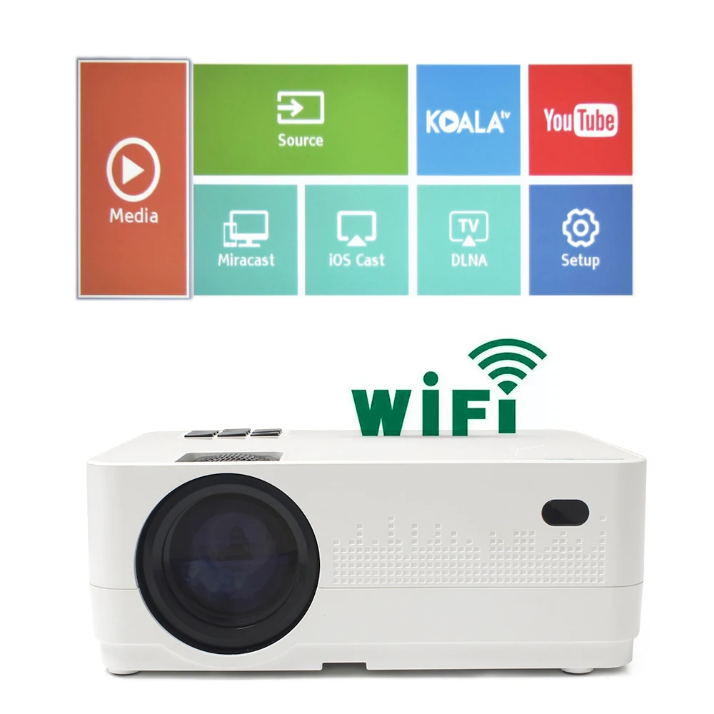 film projector Newest HQ3 WiFi Projector Video Projecteur Everycom HQ2 3000 Lumi HD 1280*720P LED Home Theater Movie Beamer Proyector Portatil projector stand