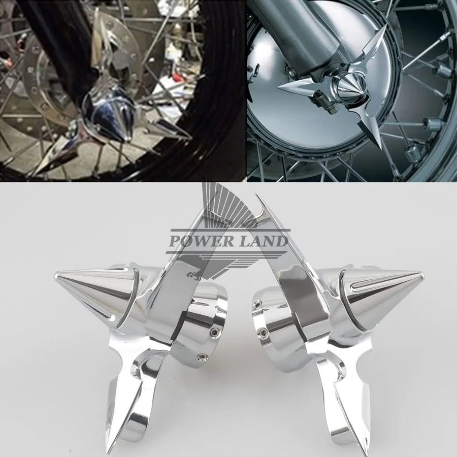 1pair Aluminum Chrome Front Spun Blade Spinning Axle Caps Bolt Nuts