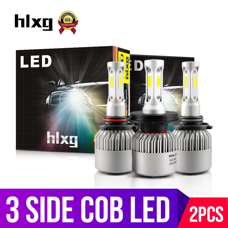 Hlxg 3 стороны 36 Вт H7 led HB3 9005 HB4 9006 9012 Автомобильные фары автомобильные лампы 6500 К 12 В