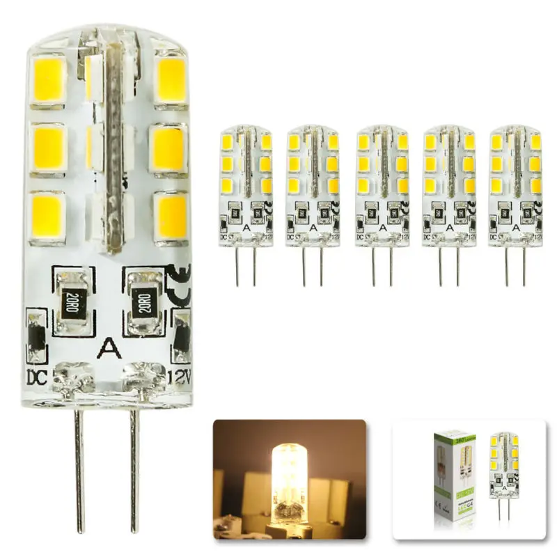 

5pcs/lot led G4 2835 SMD 6W DC 12V G4 24LED Lamp halogen lamp g4 led 12v LED Bulb lamps warranty 2Y Lighting Spotlight