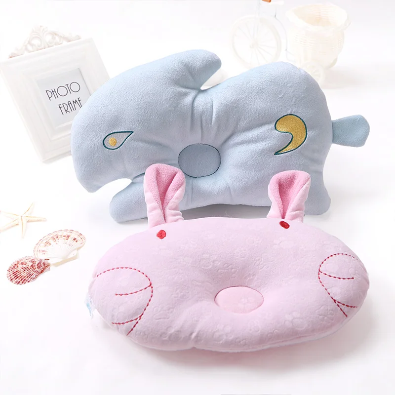 

1PCS Soft Baby Infant Bedding Rabbit Print Oval Shape Baby Shaping Pillow Travel Support Prevent Flat Head Cushion High Quality