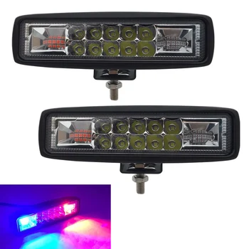 

6 inch 24W Red White Blue Led Work Light Car Offroad Driving Light Flash strob Work Light for 4x4 Trucks Off-road Vehicles Led