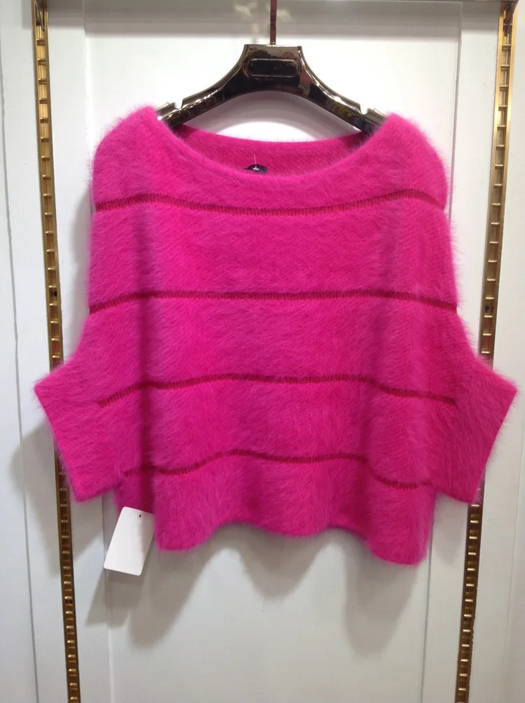 

2019 New Real Natural Mink Fur Pullover Oneck Batwing Short Coat For Women Fashion Free Shipping FP399