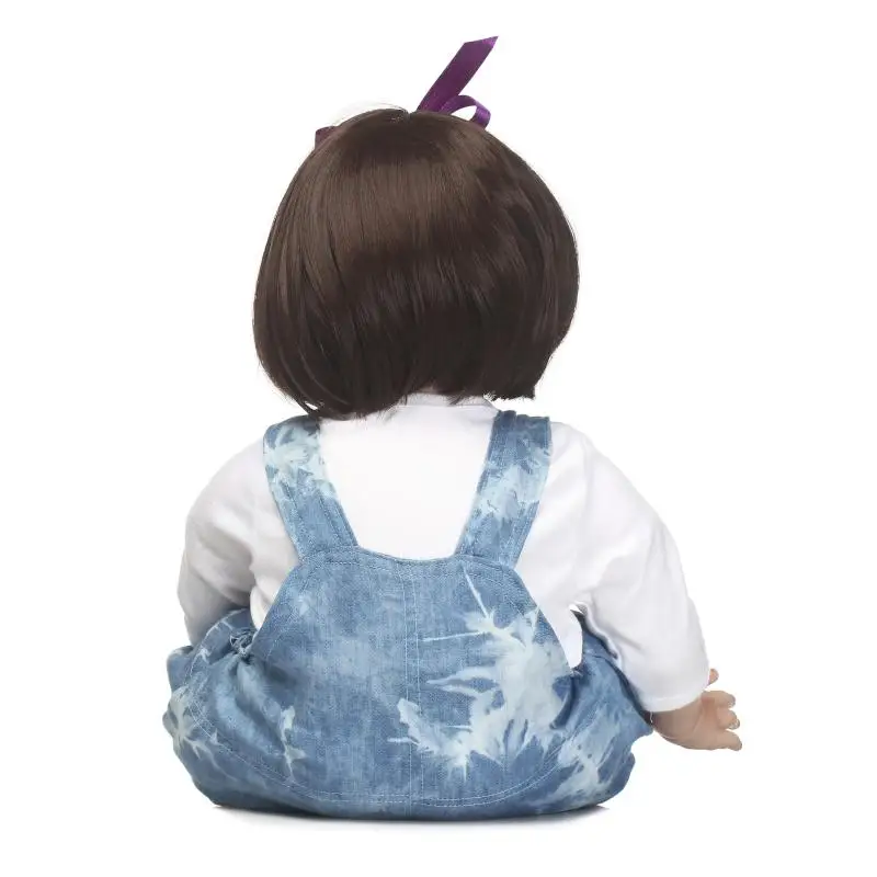 NPK 2" 60 см reborn Младенцы девочка Силиконовые куклы Возрожденный bebe Новорожденные принцесса куклы с модной джинсовой юбкой
