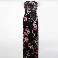 Осенне-зимняя модная одежда для молодых мам с платьем средней длины, изготовленная на заказ шелковая бархатная ткань