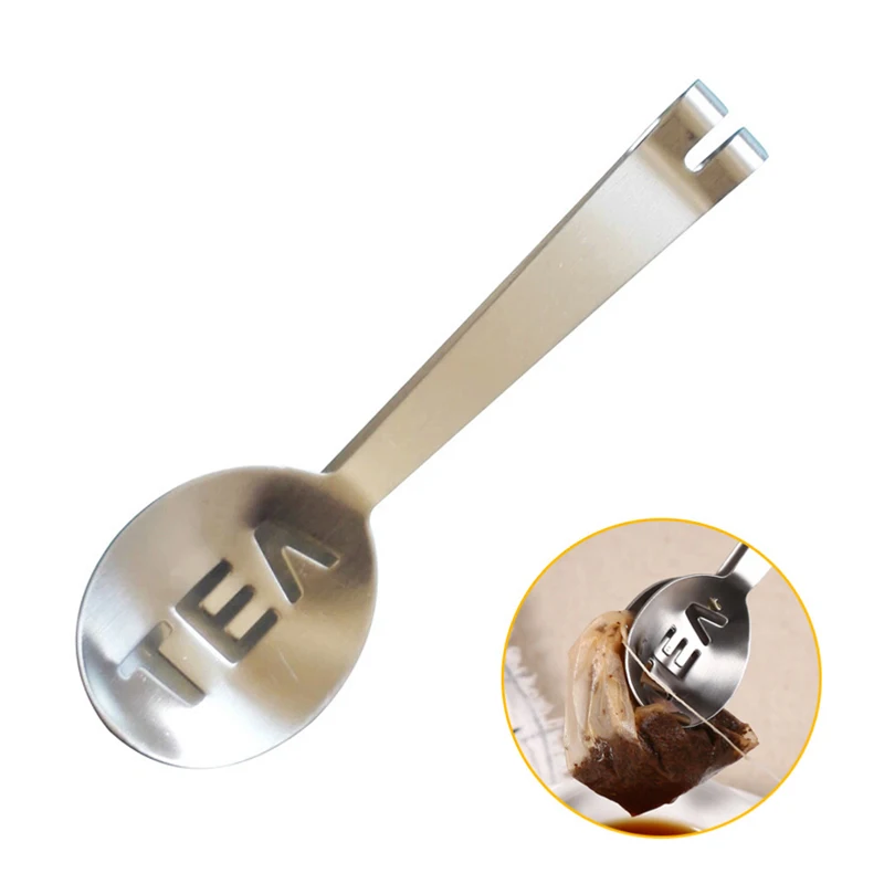 2Pcs Stainless Steel Tea Bag Tongs Reusable Teabag Squeezer Holder Tea Clips Sugar Clip Mini Bar Lemon Ice Tongs Tea Accessories (1-1)