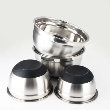 

Stainless Steel Mixing Bowl with Ergonomic Non-Slip Silicone Base Professional Kitchenware