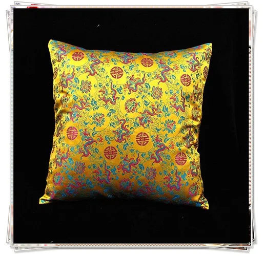 Double Ethnic Dragon Cushion Covers For Sofa Seats Chair Car Double Ethnic Dragon Cushion Covers For Sofa Seats Chair Car Decorative Chinese Style Silk Brocade Zippered