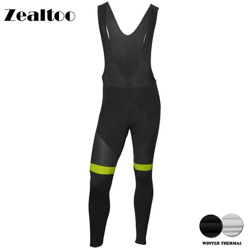 Zealtoo зимние черные штаны для велоспорта Велоспорт гелиевая Подушка велосипедные штаны длинные Culotte Ciclismo мужские и женские термобелье флисовая одежда для велоспорта