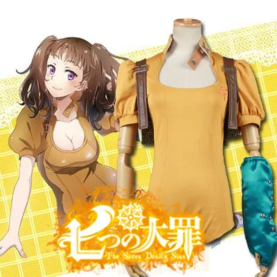 

New Anime The Seven Deadly Sins Diane Cosplay Costume Any Size gift bag and boot sleeves