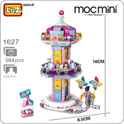 LOZ парк развлечений 1727 Mega Drop Zone башня 3D модель 584 шт. DIY Мини Конструкторы кирпич алмаз Nano строительство игрушка для детей без коробки