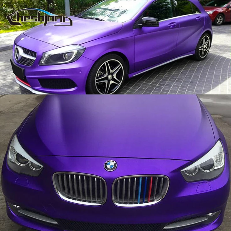 Chrome mat vinyle violet foncé PVC Chrome Film mat vinyle voiture style