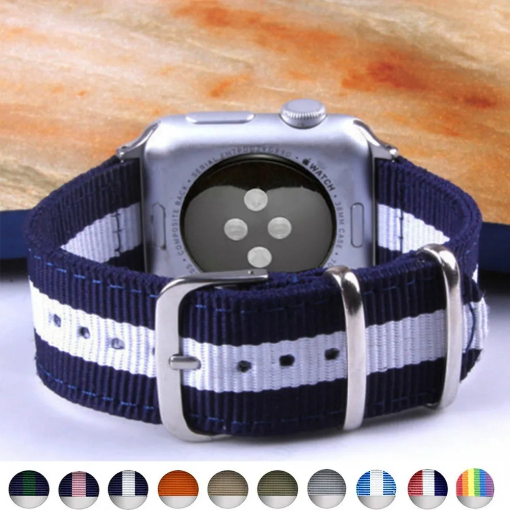 

1pcs Hot Sale Nylon Strap for Apple Watch Band Series 3/2/1 Sport Bracelet Leather 42mm 38mm Strap for Iwatch Band