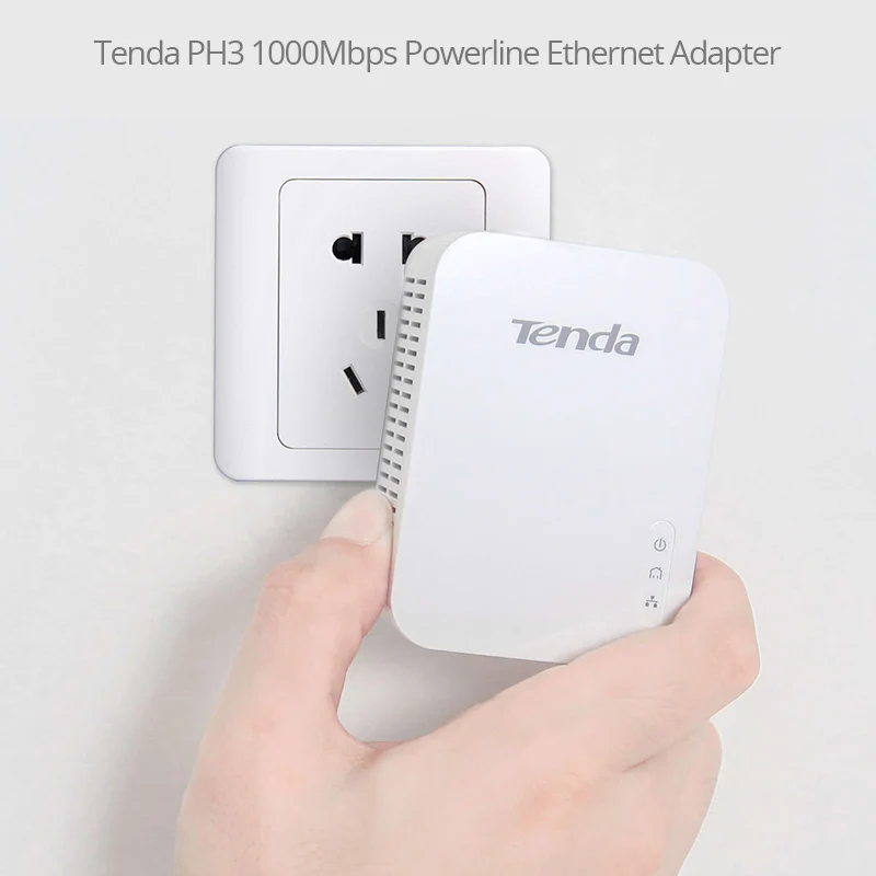 1Pair Tenda PH3 1000Mbps Powerline Network Adapter AV1000 Ethernet PLC Adapter Wireless WiFi Router Partner IPTV 2