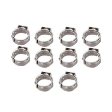 10 pcs Stainless Steel Ear Clamp Clips Air Silicone Water Fuel Hose Pipe Jubilee pipe clamps hose clips stainless steel jubilee type durable silver durable anti oxidation corrosion resistant powerful torque