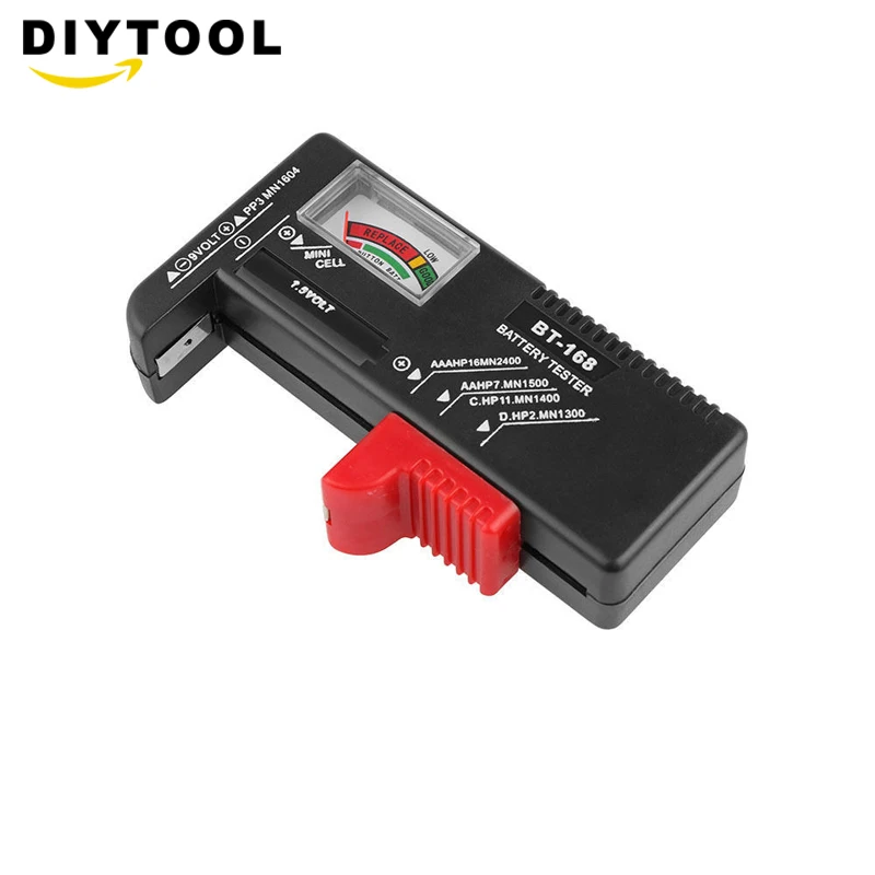 

Battery Tester Digital Battery Capacity Tester Check Power Level for AA/AAA/C/D/9V/1.5V Batteries BT-168