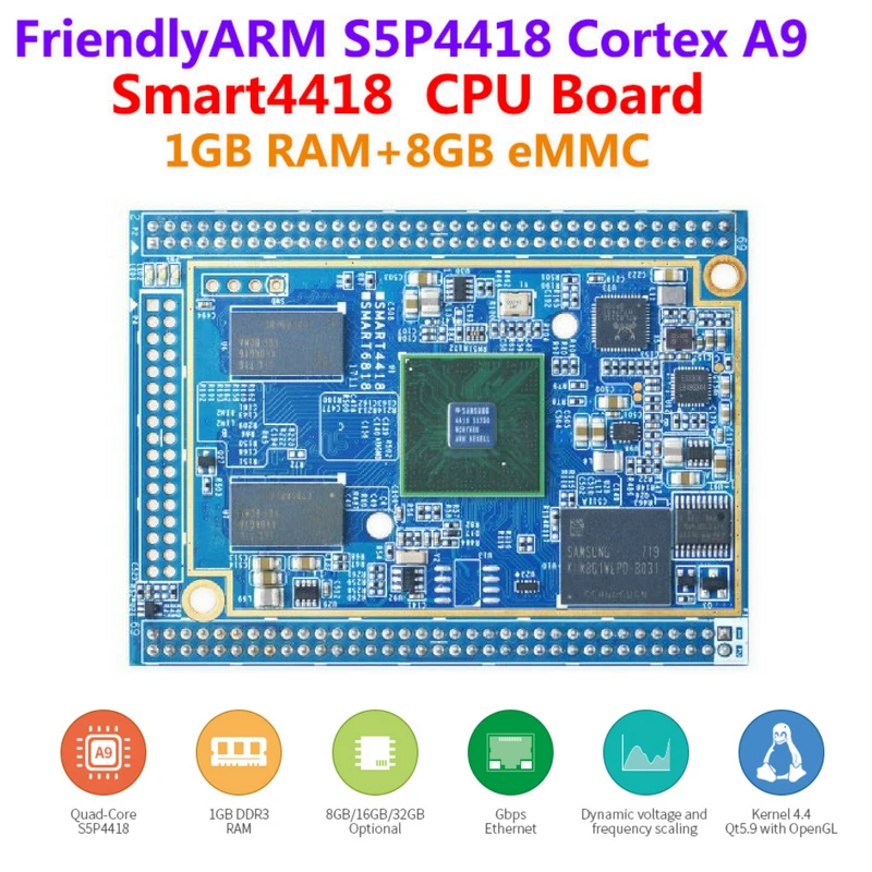 Quad core Cortex A9 S5P4418 CPU Board FriendlyARM Smart4418,400MHz1