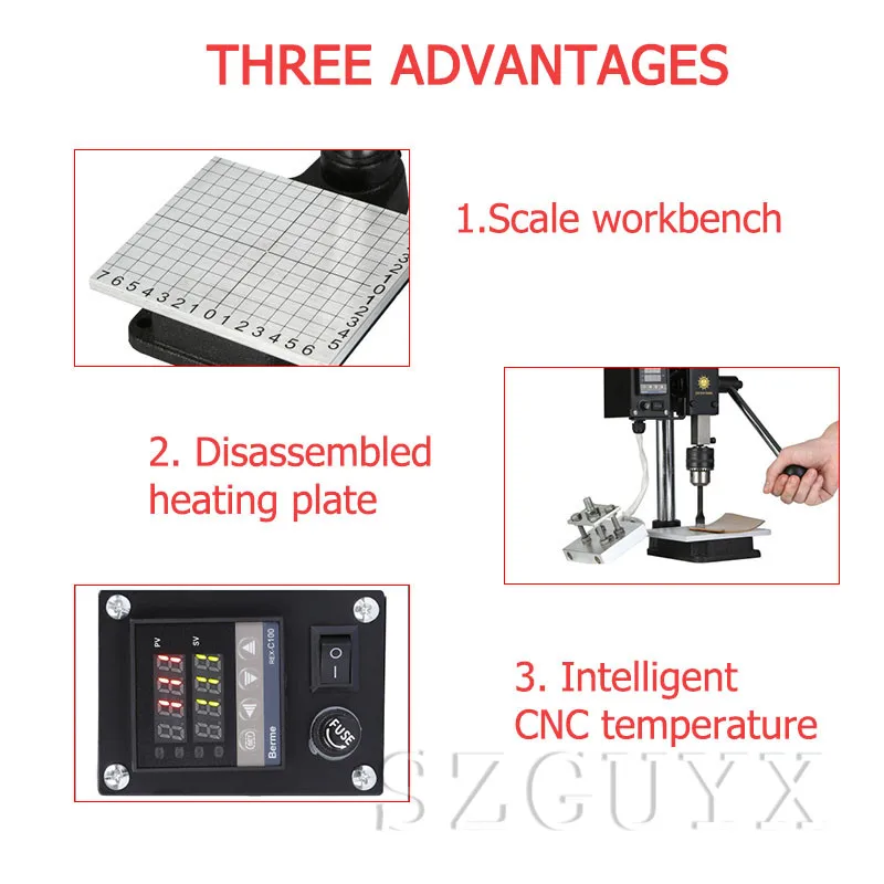 Multi-function digital display hot stamping machine, printing machine wallet pressure label branding machine