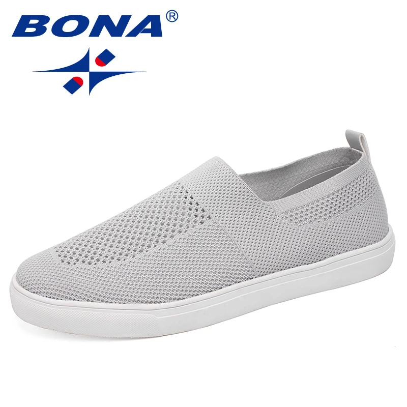 

BONA New Fashion Style Men Casual Shoes Mesh Upper Slip-On Mesh Breathable Comfortable Men Shoes Light Soft Fast Free Shipping