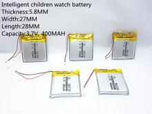 1pcs 3.7V 400mAh Rechargeable li-Polymer Li-ion Battery For Q50 G700S K92 G36 Y3 Children’s smart watches mp3 582728 602828