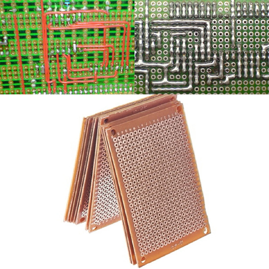 

HOT 10Pcs 5*7 PCB 5x7 PCB 5cm 7cm DIY Prototype Paper PCB Universal Board Yellow