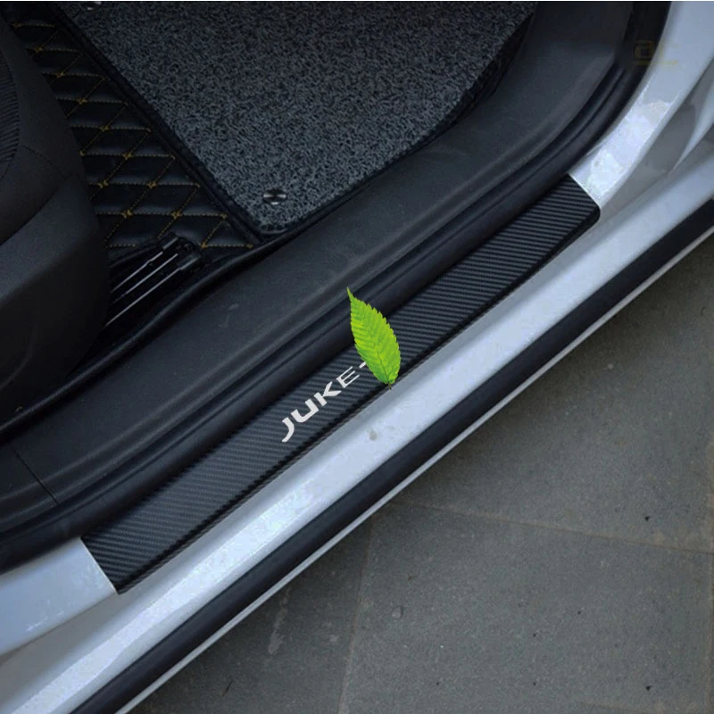 

Carbon Fiber Vinyl Sticker Car Door Sill Protector Scuff Plate For Nissan JUKE-R Car Accessories