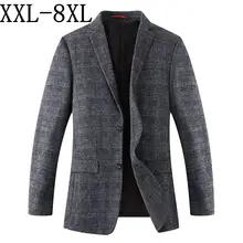 8XL 7XL Новое поступление брендовая одежда шерстяной пиджак осенний пиджак мужской блейзер модный Свободный Мужской Костюм Повседневный блейзер для мужчин