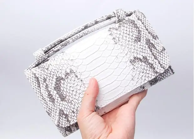 XMESSUN Bolsa Feminina, женская сумка из натуральной кожи, женская модная сумка на плечо, роскошные дизайнерские сумки-мессенджеры из кожи питона - Цвет: Snake Gray White