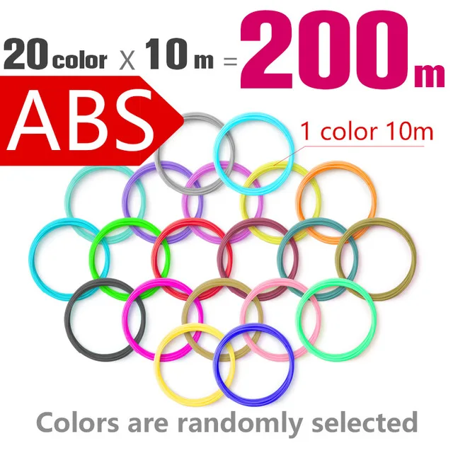 Лучший подарок на день рождения 3d Ручка 3D принтер ручка с PLA и ABS нити всего 200 м+ анти-обжигающий протектор+ узор+ 3d Ручка подставка - Цвет: ABS 20color 200M