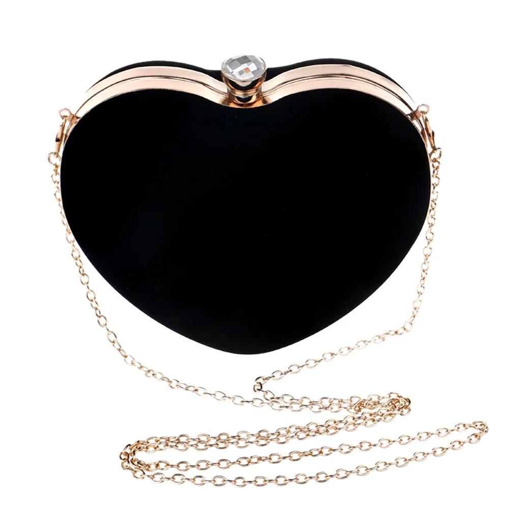 

Shoulder Cross Bags Women Heart Shaped Evening Handbag Party Clutch Purse Korean heart-shaped Shoulder Cross Bag dropship May22