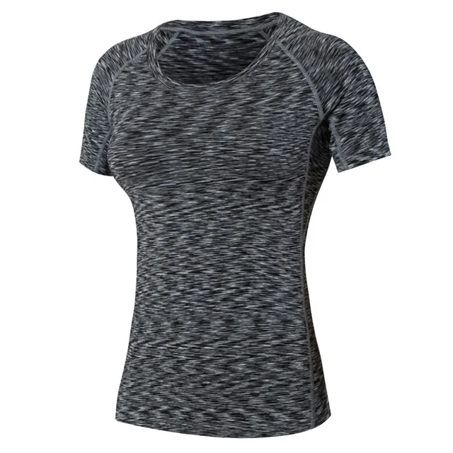 Yoloey/быстросохнущий комплект для йоги из 3 предметов, облегающий сексуальный топ для тренировок, спортивный костюм, рубашка для бега, леггинсы, штаны, спортивный бюстгальтер, женский спортивный костюм - Цвет: Gray T-shirt