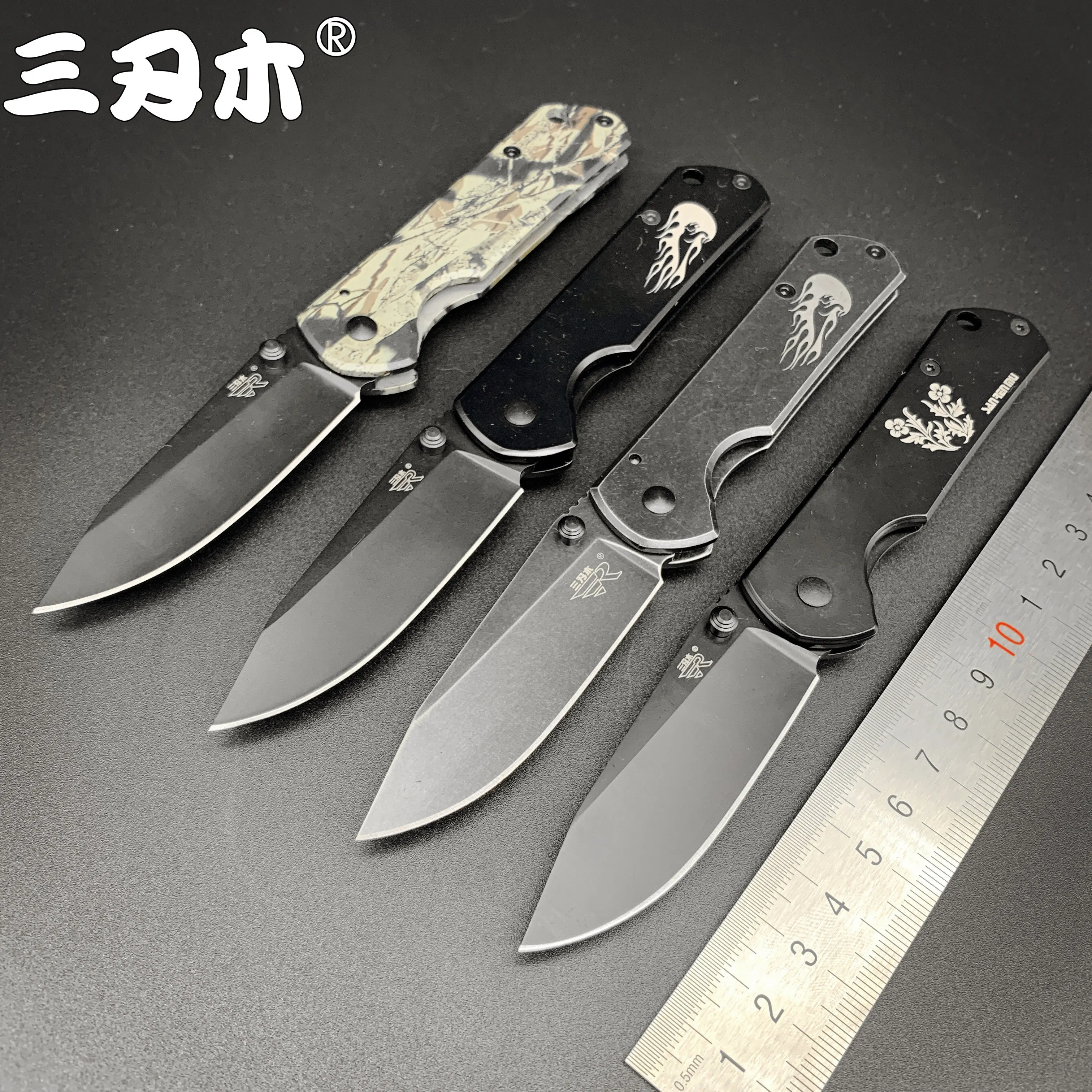 Comprar Sanrenmu 7010 8Cr14Mov cuchillo plegable de bolsillo para acampar al aire libre cuchillo de supervivencia para caza súper militar EDC Herramienta de bolsillo 710