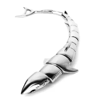 

Goth Punk Novelty Stainless Steel Shark Design Bracelet Wristband Gift